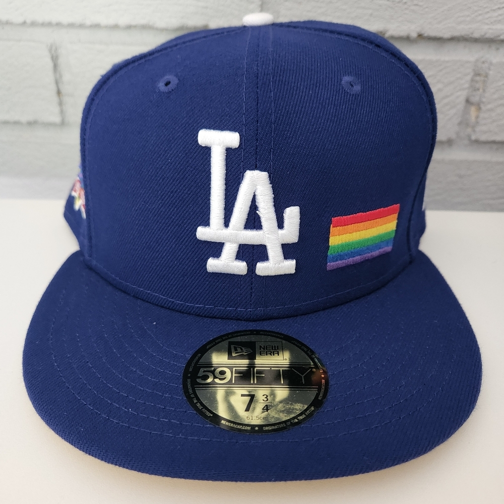 New Era Los Angeles Dodgers Pride Flag Patch 59FIFTY FITTED Hat  Size 7 3/4